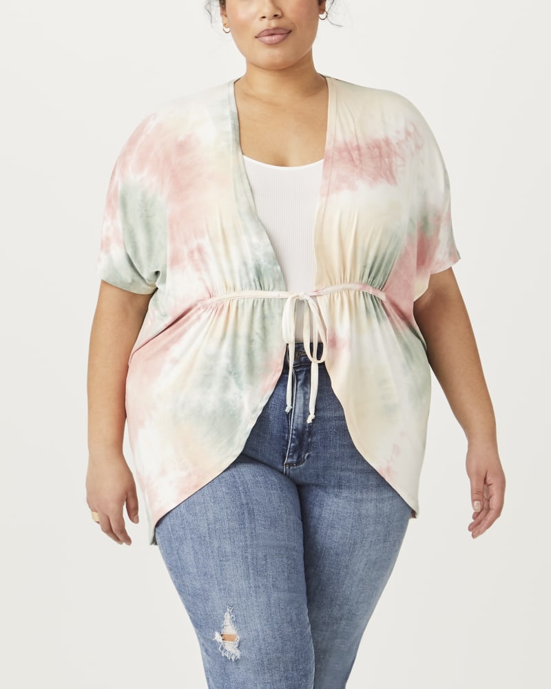 Front of plus size Lettie Tie-Dye Cardigan by Downing Studio | Dia&Co | dia_product_style_image_id:153197